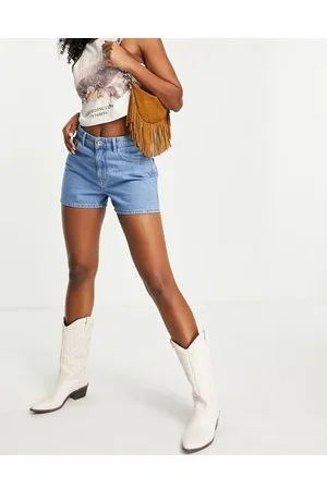 ONLY Cammi - Pantaloncini di jeans a vita alta azzurri