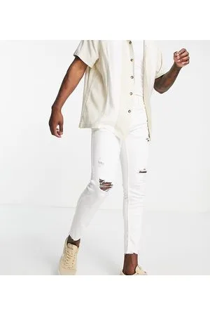 Pull&Bear Jeans skinny bianchi con strappi - In esclusiva per ASOS