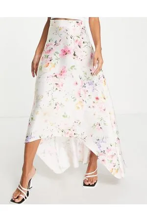 ASOS Gonna a ruota lunga in raso a fiori per il ballo di fine anno
