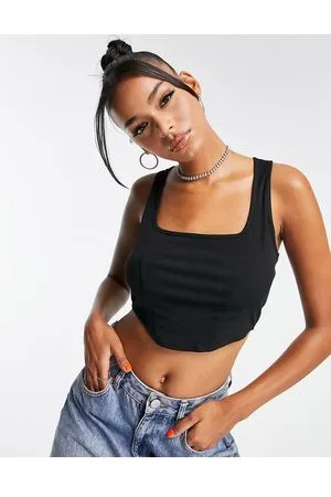 Femme Luxe Top a corsetto con pannello con zip sul retro