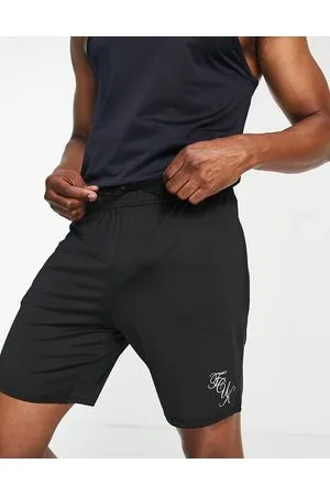 French Connection FCUK Sport - Pantaloncini sportivi neri con scritta del logo
