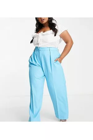 ASOS ASOS DESIGN Curve - Everyday - Pantaloni boyfriend extra larghi turchese pop