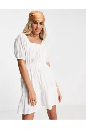 Influence Vestito in cotone con finiture in pizzo