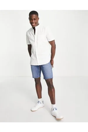 French Connection Camicia serafino a maniche corte bianca