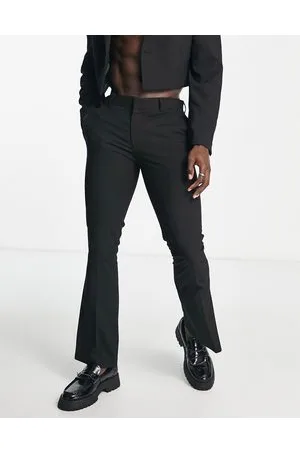 ASOS Pantaloni da abito a zampa neri a vita bassa
