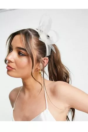 My Accessories London - Cerchietto color crema con veletta