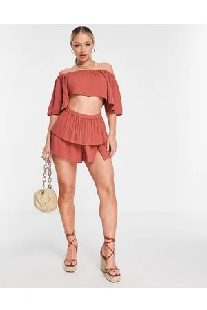 ASOS Pantaloncini da mare svolazzanti color ruggine