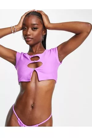 Candypants Crop top bikini lilla con cut-out