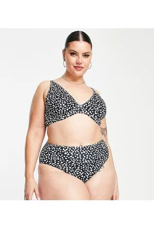 Peek & Beau Esclusiva - Mix and Match - Slip bikini a vita alta neri a pois