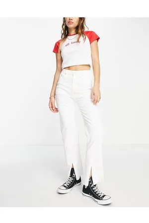 Urban Revivo Jeans con spacco sul fondo bianchi