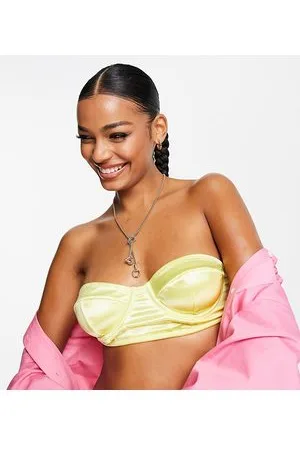 AsYou Top bikini a corsetto a fascia in raso in coordinato