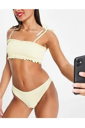 The Frolic Louisa - Top bikini arricciato color limone