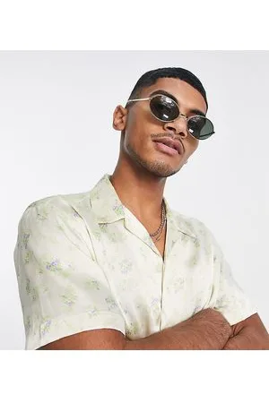 Reclaimed Inspired - Camicia unisex con rever in raso a fiori