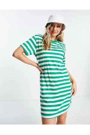 Monki Vestito verde a righe