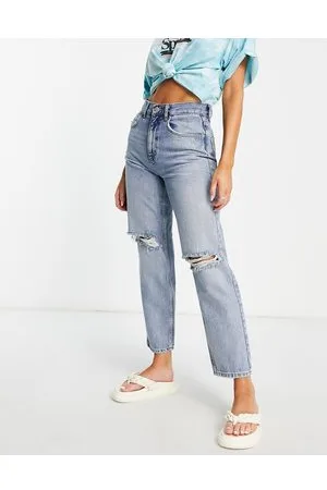 ONLY Neon & Nylon - Jeans dritti lavaggio con farfalla stampata sul retro