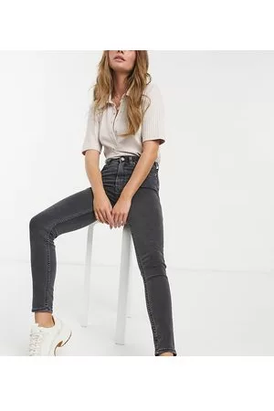 Weekday Body - Jeans super skinny a vita alta in cotone neri - BLACK