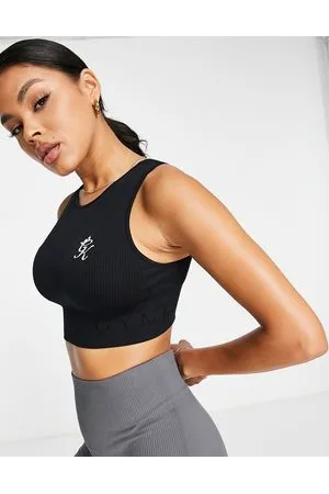 Gym King Reggiseno sportivo a sostegno leggero a coste senza cuciture