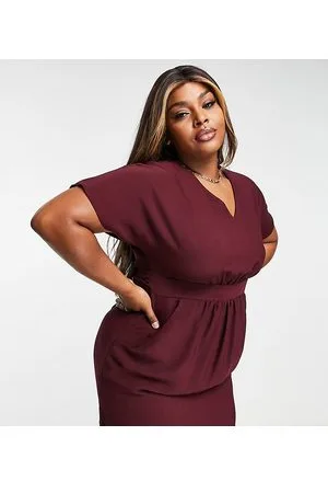 Closet Vestito corto prugna allacciato in vita con cintura