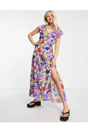 Weekday Vestito midi a portafoglio a fiorellini