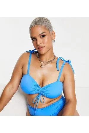 ASOS ASOS DESIGN Curve - Top bikini acqua arricciato sul davanti