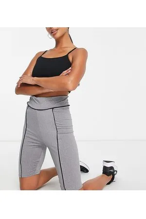 Threadbare Fitness Petite - Pantaloncini leggings da palestra mélange con profili a contrasto