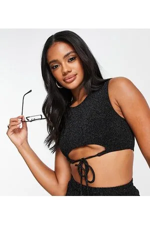 South Beach Mix & Match - Top bikini a canotta metallizzato
