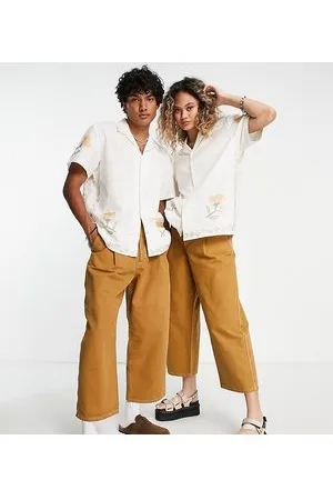 Reclaimed Inspired - Jeans ampi affusolati unisex color cuoio