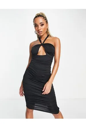 Parisian Vestito midi allacciato al collo con cut-out sul davanti