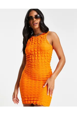 ASOS Vestito corto da mare testurizzato stile popcorn con scollo a vogatore