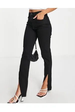 ASOS Jeans dritti con spacco sul fondo neri