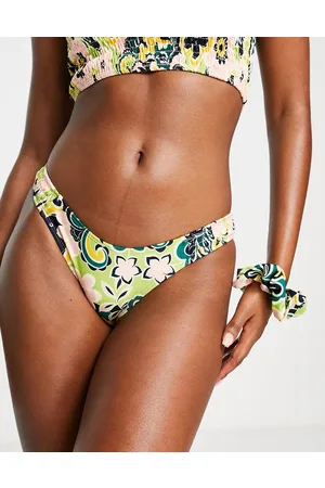 Topshop Slip bikini sgambati a fiori anni 