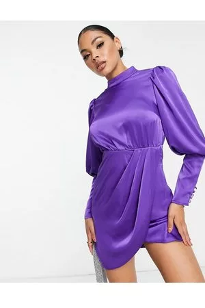Collective The Label Esclusiva - Vestito corto accollato in raso