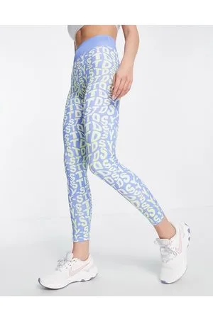 Daisy Street Active - Leggings blu e gialli con logo
