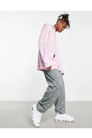 ASOS Joggers oversize grigi con stampa del logo in coordinato