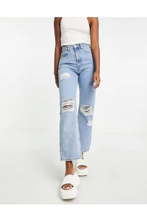 Weekday Rowe - Jeans dritti a vita super alta blu