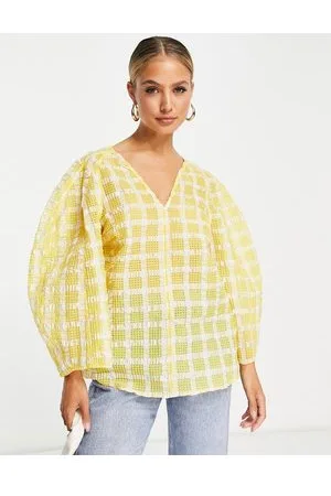 In wear InWear - Malva - Blusa con maniche voluminose gialla a quadretti
