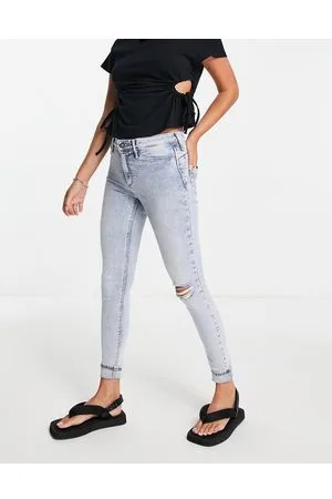 River Island Molly - Jeans skinny modellanti azzurri con strappo