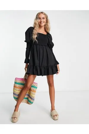 The Frolic Vestito grembiule corto con bustino e maniche arricciate