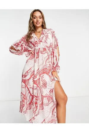River Island Vestito midi con volant