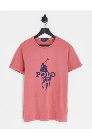 Ralph Lauren T-shirt con logo grande di giocatore di polo slavato