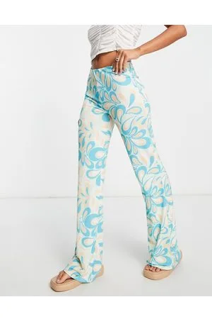 NA-KD X Miss Lisibell - Pantaloni a vita alta con stampa cachemire in coordinato