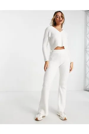 ASOS Pantaloni a zampa in maglia crema