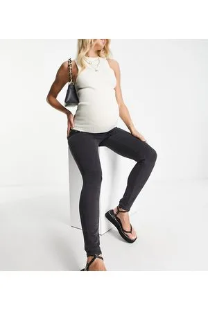 ASOS ASOS DESIGN Maternity - Jeans super skinny slavato con fascia sotto il pancione