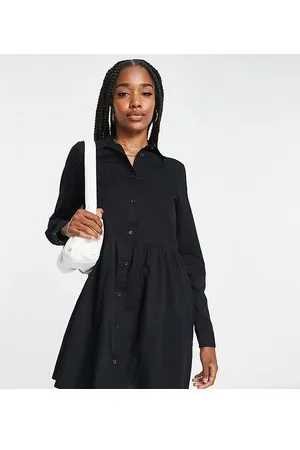 ASOS ASOS DESIGN Tall - Vestito camicia grembiule corto in cotone