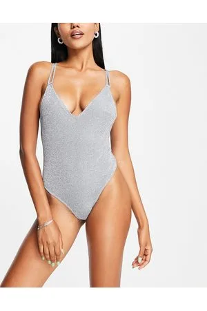 ASOS Costume da bagno glitterato con incrocio sul retro