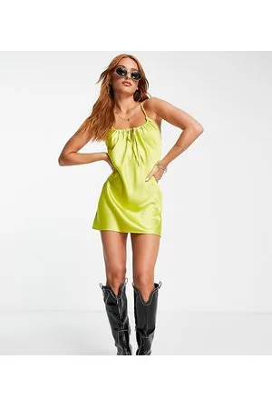 Reclaimed Inspired - Vestito con spalline sottili corto color agrumi