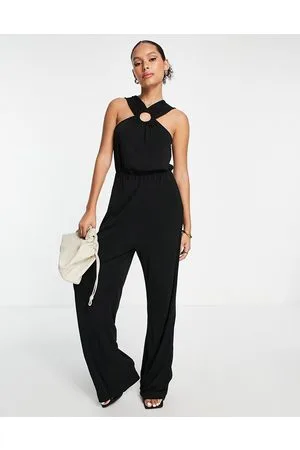 & OTHER STORIES Tuta jumpsuit con fondo ampio nera con dettaglio ad anello