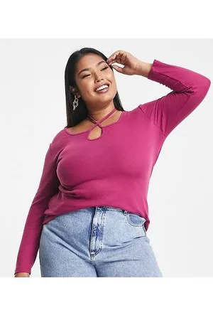 Simply Be Top allacciato al collo con cut-out