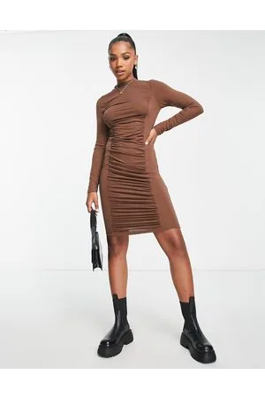 Pieces® ASOS DESIGN - Vestito corto fasciante arricciato