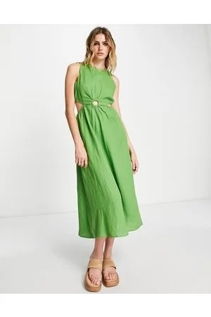 MANGO Vestito midi chiaro con dettaglio ad anello